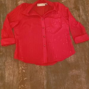 SARAH BENTLEY Red Button top